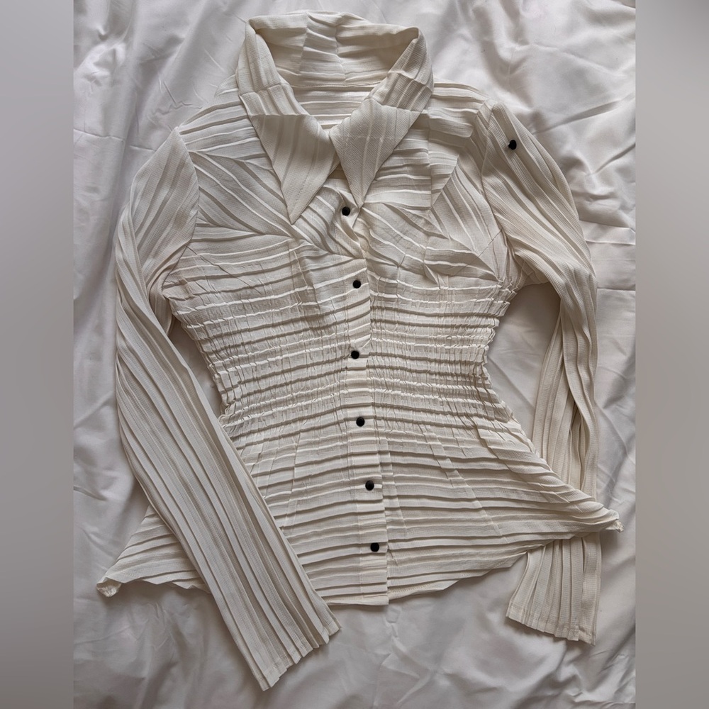 BABETTE Pleated Blouse Long Sleeve